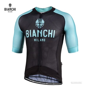 NEW Bianchi Milano VALCONCA Aero Cycling Jersey : BLACK - Picture 1 of 3