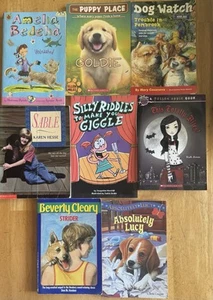 Lot of 8 Kids Chapter Books Variety - 6 Dog Theme,1 Riddles,1 Poison Apple - Imagen 1 de 2
