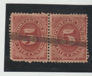 Scott # J18 Used Pair 1884 5ct Brown Postage Due  Cat. $100.+ - Picture 1 of 1