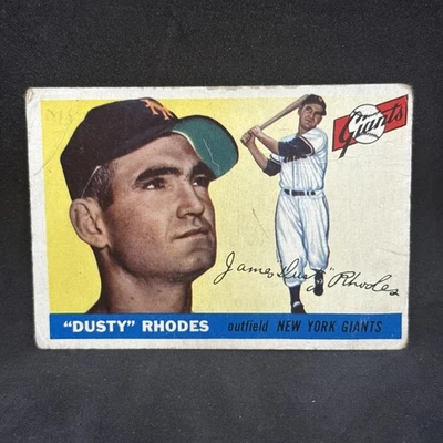 1955 Topps baseball #1 Dusty Rhodes NY Giants Good-VG - Image 1 of 2