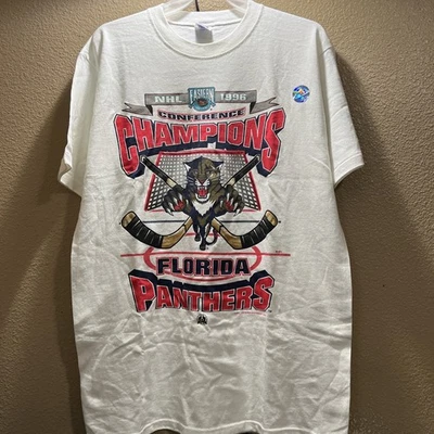 Vintage 90’s Florida Panthers 1996 ECF Champs Starter T-Shirt Mens (M) USA NHL - Image 1 of 4
