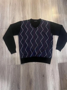 Men's V-Neck Argyle Pattern Sweater by Jeffrey Banks XL - Picture 1 of 7