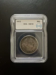 1912 Barber Half Dollar ICG-VG10 - Picture 1 of 2
