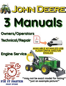 John Deere 848H Skidder Owners Service Repair Motor Manual PDF USB - Bild 1 von 4