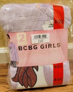 2 pc BCBG Girls Lilac Sequin Unicorn Plush Hoodie and Leggings Size M 10/12 NWT - Picture 1 of 5