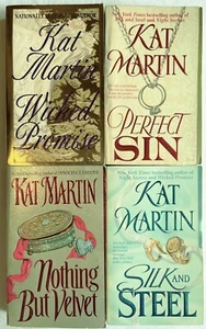 4 PBs KAT MARTIN 2 Complete VINTAGE Series CLAYTON/LITCHFIELD Historical Romance - Picture 1 of 1
