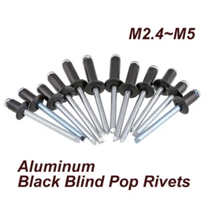 Pop Rivets Aluminum Dome Head Blind 2.4mm, 3.2mm, 4mm, 5mm Black Pop Rivets - Picture 1 of 7