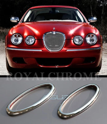 US STOCK x2 CHROME Indicator Side Marker Trims for JAGUAR S-TYPE XK XJ DAIMLER - Image 1 of 4