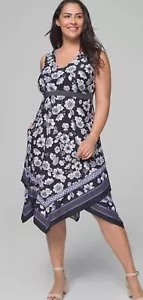 Soma Bliss Taschentuch Midikleid XS integrierter BH Palast Blumen Schal schwarz - Bild 1 von 3