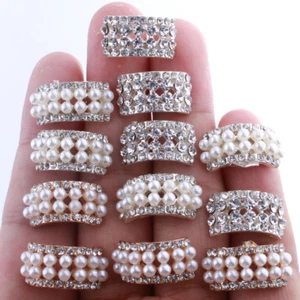 20PCS 10*20MM Chic Arch Shape Crystal Rhinestone Buttons For Wedding - Picture 1 of 6