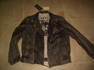 COOLE "TRAPPER"- LEDERJACKE, XXXL(XL),"PERFECTO", WIE NEU, ANTIK, RARE - Bild 1 von 7