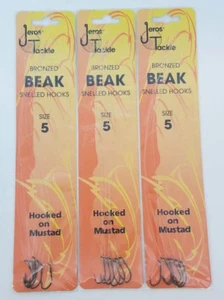 3 CONFEZIONI DI GANCI SNODATI JEROS TACKLE BECCO BRONZATO MISURA 5 - Foto 1 di 1