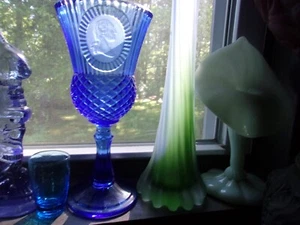 cobalt blue vintage george washington drinking glass. exc. cond. - Picture 1 of 2