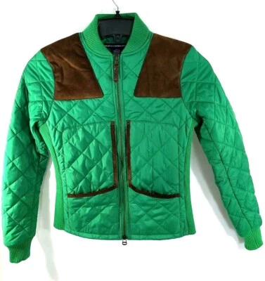 Chaqueta acolchada deportiva Ralph Lauren color verde gamuza marrón ribete mujer XS USADA EN EXCELENTE ESTADO  Foto 1 de 4