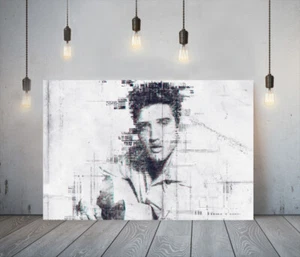 ELVIS PRESLEY 1 -DEEP FRAMED CANVAS WALL SKETCH ART PICTURE PAPER PRINT- BLACK - Picture 1 of 17