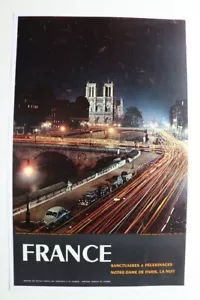 AFFICHE TOURISME PARIS 1956 NOTRE DAME de PARIS OPEN FLASH PHOTO MACHATSCHECK - Bild 1 von 7