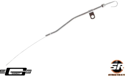 Varilla de medición de aceite cromada Mr Gasket + tubo 62-78 Ford Windsor 260 289 302 cubierta de distribución Foto 1 de 2