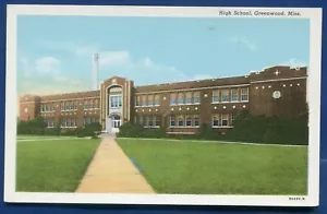 Greenwood Mississippi ms high school postcard - Picture 1 of 2