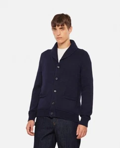 Polo Ralph Lauren V1501 Mens Navy Cotton Flag Intarsia Shawl Cardigan Size XL - Picture 1 of 7