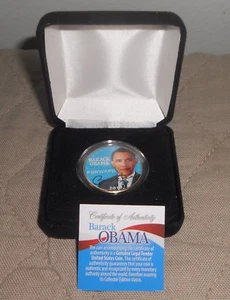 24K gold-plated and colorized JFK half-dollar coin BARACK OBAMA 2008 "Forward" - Picture 1 of 6
