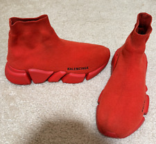 Balenciaga Shoes Sneakers Knit Sock Speed 2.0 Red Stretch Pull On US Size 8