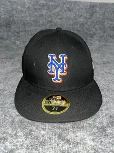 New York Mets New Era Alternate Authentic 59FIFTY Fitted Hat - Black 7 3/4 - Picture 1 of 6