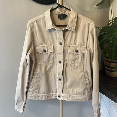 Pendleton Jacket Womens M Tan Beige Chino Twill Button Collared Pockets Oxford - Image 1 of 4