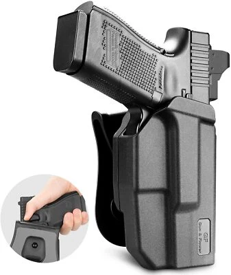 Funda de pistola OWB para Glock 19 19x 32 45 Gen 1-5 y G23 Gen 1-4 correa de paleta derecha Foto 1 de 4
