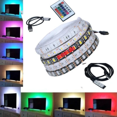 DC5V 1M-5M 5050 2835 RGB Led Strip 60led/M Flexible Light IR Remote for TV USB - Image 1 of 4