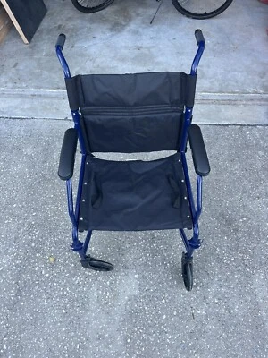 Carex Transport Wheelchair With 19 inch Seat - Folding Transport Chair - Image 1 of 4