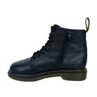 Dr Martens Docs Black Leather Combat Boots Youth Kids Size 2 Side Zipper 1460 J