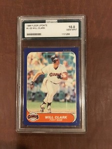 1986 Fleer Update Will Clark #U-25 RC AGS GEM MINT 10 SF Giants Rookie Card