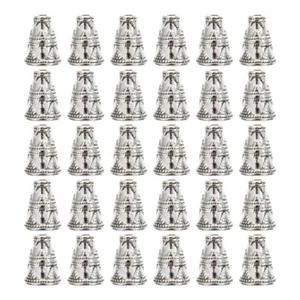 50PCS Tappi con perline di fiori stile tibetano e tappi terminali in nappa - perfetti per artigianato - Foto 1 di 12