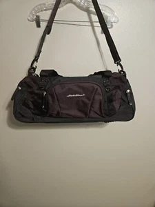 Eddie Bauer Canvas Duffel Bag Carry On Weekender Shoulder Straps Purple - Picture 1 of 9