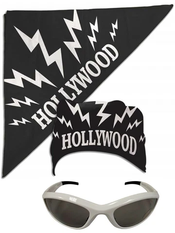 Hollywood Hulk Hogan nWo Bandana White Sunglasses Costume (Black Hollywood Cover
