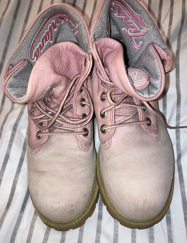 Timberland Roll Top Stivali da deserto in pelle Rosa Taglia UK 2