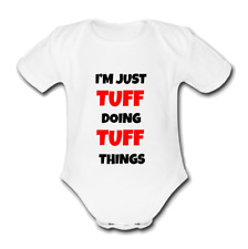TUFF Babygrow Baby vest grow bodysuit I'M JUST DOING THINGS NAME