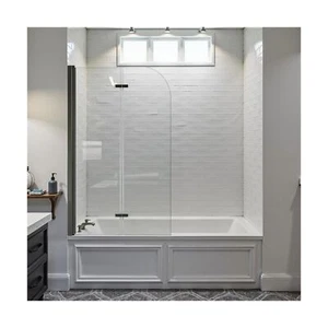 Bathtub Sliding Doors 34" W x 58" H Shower Doors for Bath Tub Frameless Folda... - Picture 1 of 3