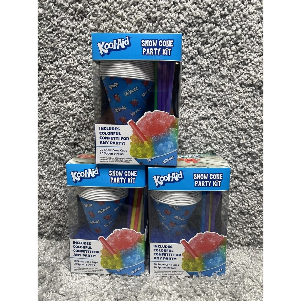 Kool-Aid Snow Cone Party Kit 20 Cups & 20 Spoon Straws