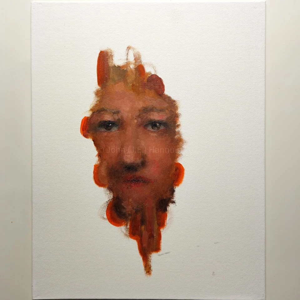 Pintura al óleo abstracta original sobre lienzo bellas artes modernas del artista J.E Hannum Foto 1 de 4