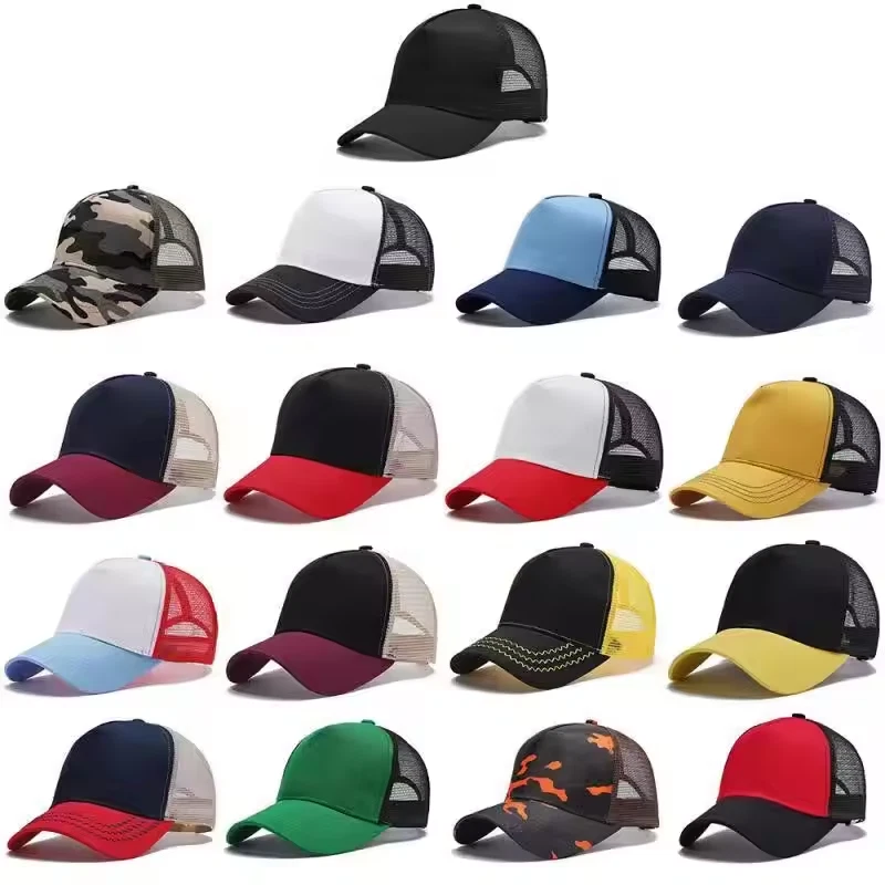 Men's Women's Summer Mesh Baseball Caps Solid Cheap Sun Visor Hats Unisex Hat - Image 1 of 2