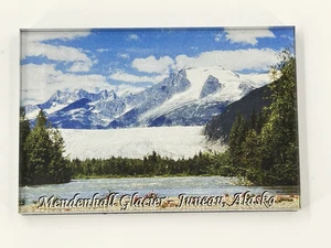 Vintage Mendenhall Glacier ALASKA Kühlschrank Souvenir Magnet - Bild 1 von 3