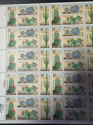 Scott #1942-1945 Cacti Pane of 40 20¢ Stamps (1981) - Image 1 of 2
