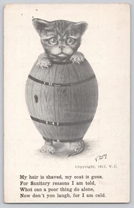 1911 Colby Katze im Fass Comic Postkarte Muir & Co Chicago Serie Nr. 2 - Bild 1 von 3