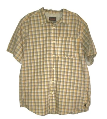 Northwest Territory Western Shirt Men's XL Tall Yellow Grey Plaid Button Up - Image 1 of 4