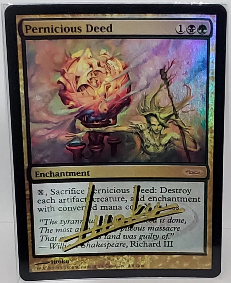 MTG FOIL PERNOCIOUS DEED SHADOW SIGNED BY ITTOKU PROMO DCI - Image 1 of 1