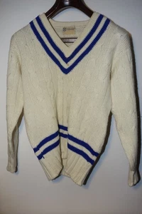 Ryder & Amies 1950s University Cricket Cable knit Jumper, Handmade, Savile row - Picture 1 of 7