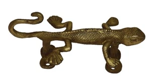 Lizard Shape Antique Style Handmade Brass Door Handle Wall Hanger Cloth Hook - Picture 1 of 9
