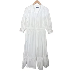 Polo Ralph Lauren Dress White Cotton 3/4 Sleeves Women’s Sz 14 - Picture 1 of 8