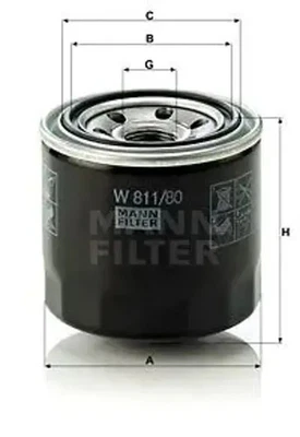 Ölfilter Anschraubfilter W 811/80 MANN-FILTER für GENESIS HYUNDAI ISUZU KIA FORD - Bild 1 von 4